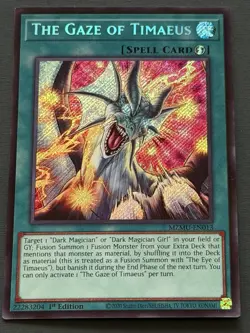 Gaze of Timaeus MZMU-EN013 1st Edition Secret Rare Yu-Gi-Oh Card - Image 1