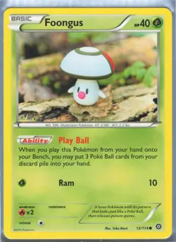 Foongus 12/114 XY-Steam Siege Regular - Pokemon Card - Image 1