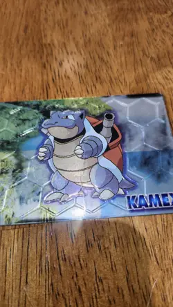 Pokemon Vintage 1999 Japanese Meiji Embossed Foil Promo Card BLASTOISE / KAMEX - Image 1