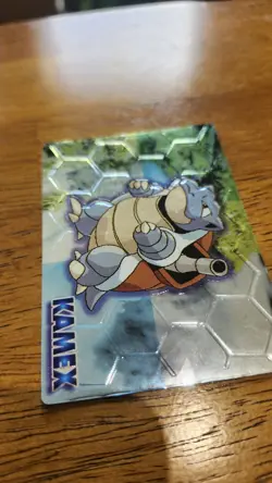 Pokemon Vintage 1999 Japanese Meiji Embossed Foil Promo Card BLASTOISE / KAMEX - Image 3