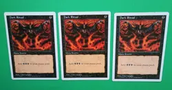 Magic the Gathering MTG Fifth (5th) Edition DARK RITUAL X 3 (1 LP/EX & 2 MP)! - Image 2