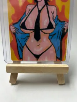 Magic MTG Altered Painted Plains Land Anime Girl - Image 4