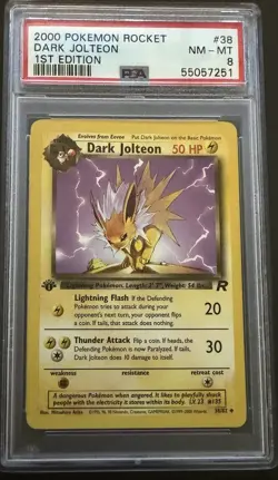2000 Dark Jolteon 1st Edition PSA 8 NM-MT Pokemon Rocket Card - Image 1