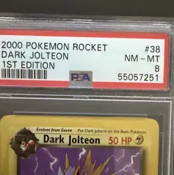 2000 Dark Jolteon 1st Edition PSA 8 NM-MT Pokemon Rocket Card - Image 2