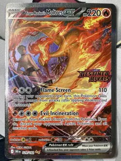 Pokemon TCG Team Rockets Moltres EX Card Stamped 229/182 Destined Rivals - Image 1