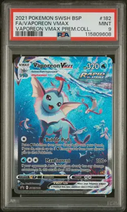 Vaporeon VMAX SWSH182 PSA 9 MINT SWSH: Sword & Shield Promo Card Holo - Image 1