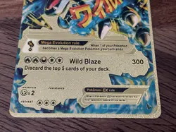 Mcharizard EX HP230 Gold Metal Pokemon Card - Image 3
