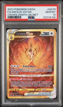 Arceus VSTAR PSA 10 Gold GG70/GG70 Crown Zenith Pokemon Card Full Alt Art Holo - Image 1