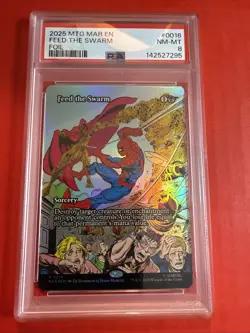 2025 MTG MARVEL'S SPIDER-MAN: SOURCE MAT FOIL #0016 FEED THE SWARM PSA 9 - Image 1