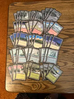 Mtg Ice Age Basic Land Lot x60 Magic the Gathering Ice Age Land 4x Each Art LpMp - Image 1