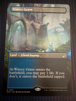 MTG Magic Watery Grave Borderless Ravnica Remastered Regular Shock Land NM - Image 1