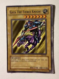 YUGIOH TCG GAIA THE FIERCE KNIGHT SDY-007 COMMON UNLIMITED EDITION HP/DMG - Image 1