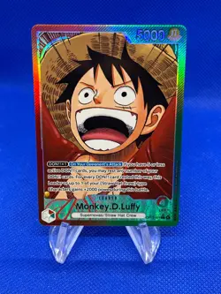 One Piece Carrying On His Will Monkey D Luffy OP13-001 Alternate Alt Art Leader - Image 1