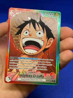 One Piece Carrying On His Will Monkey D Luffy OP13-001 Alternate Alt Art Leader - Image 2