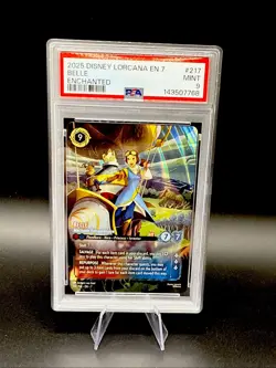 Disney Lorcana EN-7 Enchanted #217 Belle Mechanic Extraordinaire PSA 9 Mint! - Image 1