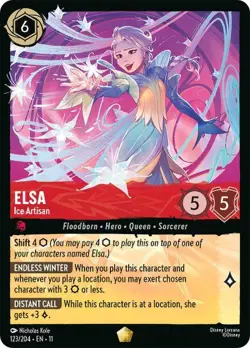 Elsa - Ice Artisan - Winterspell #123 - Legendary - Disney Frozen Lorcana - NM - Image 1