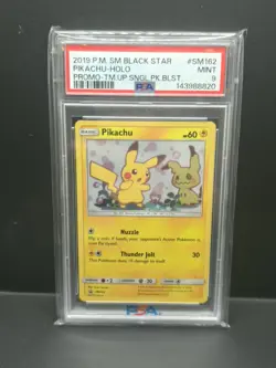 Pokemon Pikachu Holo Black Star Promo Card #SM162 Sun & Moon PSA 9 - Image 1