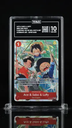 TAG 10 Ace Sabo and Luffy Alternate Art OP13-007 One Piece Card - Image 1