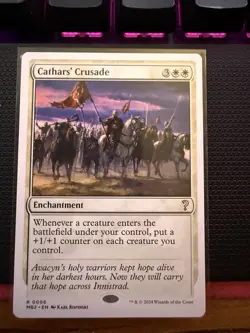 Cathars' Crusade (White Border) -[Mystery Booster 2] NM MTG - Image 1