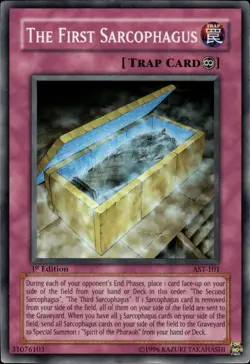 The First Sarcophagus - Super Rare 1st Edition AST-101 - HP - YuGiOh - Image 1
