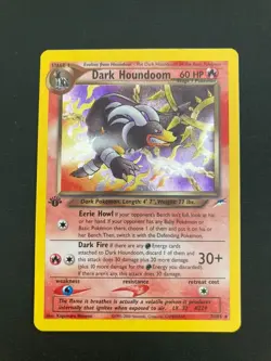 Pokemon TCG Dark Houndoom [Rare - Holo - 1st Edition] Neo Destiny 7/105 - NM - Image 1