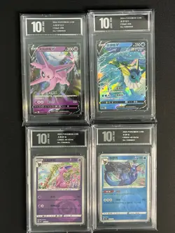 Pokemon CHINESE card Espeon CS4aC-058CBB2C-05 Vaporeon CS4aC-026CBB2C-02 Grade10 - Image 1