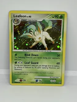 Pokemon TCG Leafeon Majestic Dawn 7/100 Swirl Holo Rare LP. - Image 1