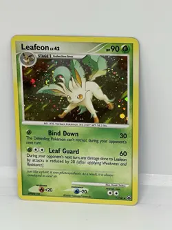 Pokemon TCG Leafeon Majestic Dawn 7/100 Swirl Holo Rare LP. - Image 5