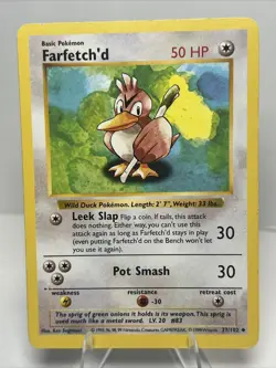 CREASED Farfetch'd 27/102 Base Set Shadowless AUTHENTIC Pokemon Card - Image 1