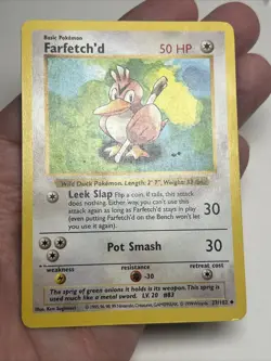 CREASED Farfetch'd 27/102 Base Set Shadowless AUTHENTIC Pokemon Card - Image 3