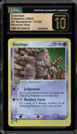 Pokemon Dusclops EX Sandstorm Reverse Holo Rare #4 CGC 10 Pristine - Image 1