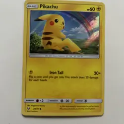Pokemon Pikachu 28/73 Shining Legends water web Holo Thunder English - Image 1