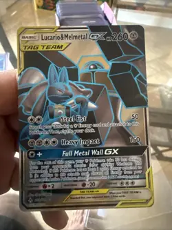 Pokemon TCG Unbroken Bonds 2019 Tag Team Lucario & Melmetal GX 203/214 SM - Image 1