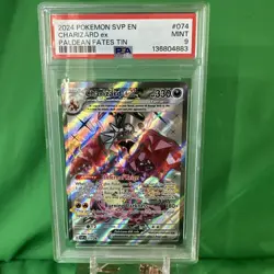 2024 POKEMON SVP EN-SV BLACK STAR PROMO PALDEAN FATES TIN CHARIZARD EX PSA 9 - Image 1