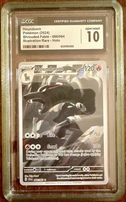 Houndoom 066/064 Shrouded Fable CGC 10 GEM MINT Pokemon IR Illustration Rare - Image 1