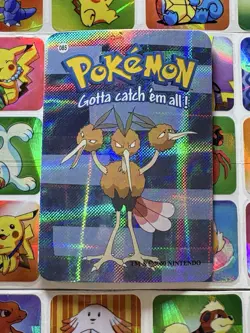 Pokemon Dodrio Vintage Pocket Monsters Vending HOLO Prism Sticker 2000 Nintendo - Image 2