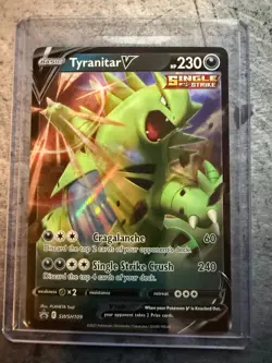 Pokemon TCG Tyranitar v SWSH109 Black Star Promo Ultra Rare Full Art Near Mint - Image 1
