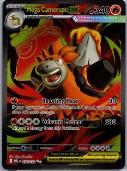 Pokemon tcg #156/132 Mega Camerupt ex Holo Near Mint ME01: Mega Evolution - Image 1