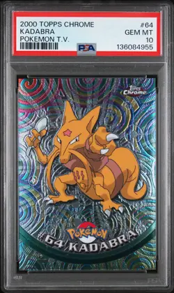 2000 TOPPS CHROME POKEMON T.V. #64 KADABRA PSA 10 - Image 1
