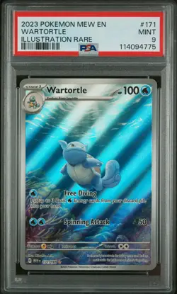 2023 POKEMON MEW EN-151 ILLUSTRATION RARE #171 WARTORTLE PSA 9 - Image 1