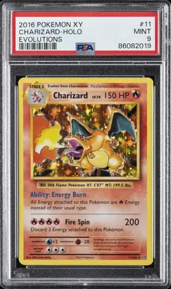 2016 POKEMON XY EVOLUTIONS #11 CHARIZARD-HOLO PSA 9 - Image 1