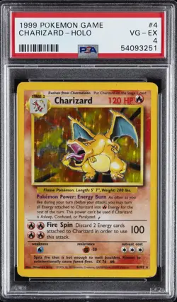 1999 POKEMON GAME #4 CHARIZARD-HOLO PSA 4 - Image 1