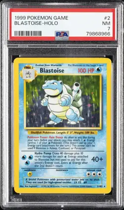 1999 POKEMON GAME #2 BLASTOISE-HOLO PSA 7 - Image 1
