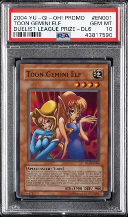 2004 YU-GI-OH! PROMO DUELIST LEAGUE SER 6 #EN001 TOON GEMINI ELF PSA 10 - Image 1