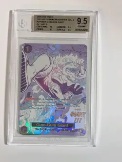 2025 One Piece Best Premium Booster Vol.2 Alt Art #078 Gum-Gum Giant BGS 9.5 - Image 3