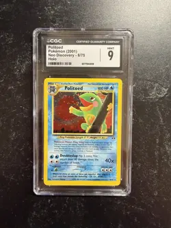 CGC 9 MINT Politoed 2001 Neo Discovery 8/75 Holo Rare Pokemon Card - Image 1