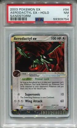 Pokemon Ex Sandstorm Ex-Holo Card #94 Aerodactyl PSA 7 - Image 1