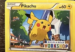 2016 Pokemon TCG Pikachu 20/108 Build-A-Bear Card, Slightly Worn - Image 3