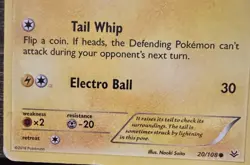 2016 Pokemon TCG Pikachu 20/108 Build-A-Bear Card, Slightly Worn - Image 4