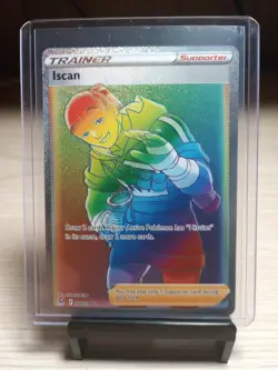 Iscan Full Art Rainbow Holo Secret Rare Pokemon Card Lost Origins 207/196 M/NM - Image 1